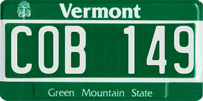 VT license plate COB149