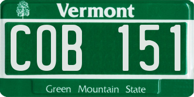VT license plate COB151