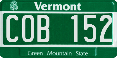 VT license plate COB152