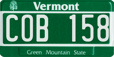 VT license plate COB158