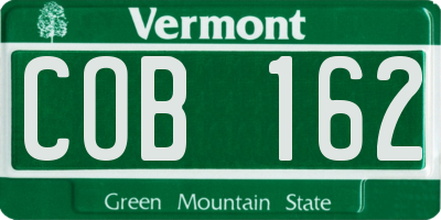 VT license plate COB162
