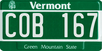 VT license plate COB167