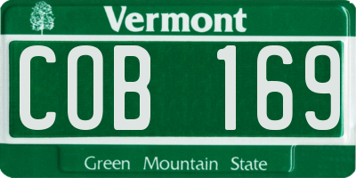 VT license plate COB169