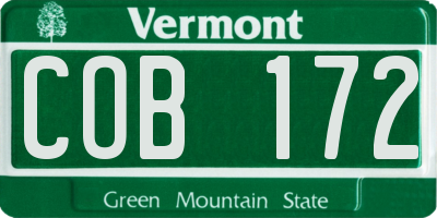 VT license plate COB172