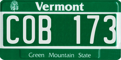 VT license plate COB173