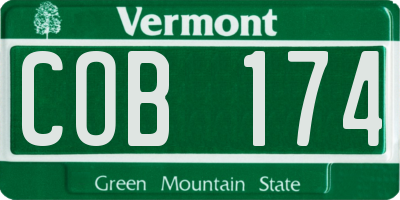VT license plate COB174