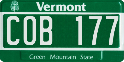 VT license plate COB177