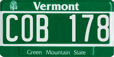 VT license plate COB178