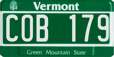 VT license plate COB179
