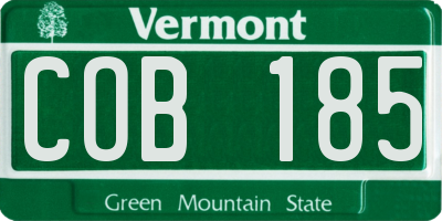 VT license plate COB185