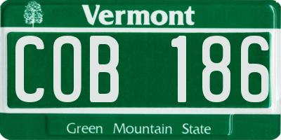 VT license plate COB186
