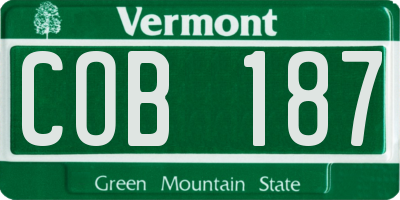 VT license plate COB187