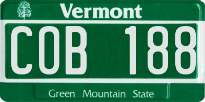 VT license plate COB188