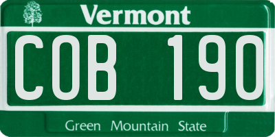 VT license plate COB190