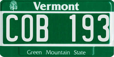 VT license plate COB193