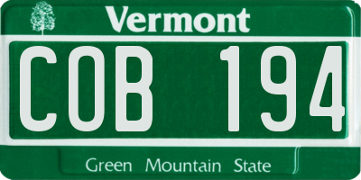 VT license plate COB194
