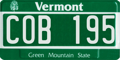 VT license plate COB195