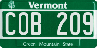 VT license plate COB209
