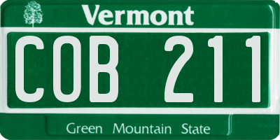 VT license plate COB211