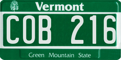 VT license plate COB216
