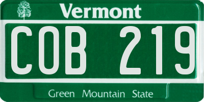 VT license plate COB219