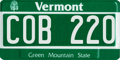 VT license plate COB220