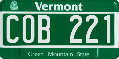 VT license plate COB221