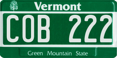 VT license plate COB222