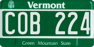 VT license plate COB224