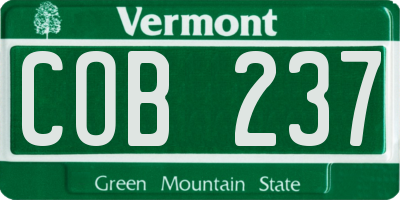VT license plate COB237
