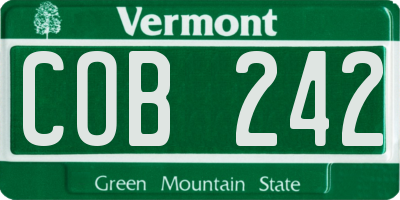 VT license plate COB242