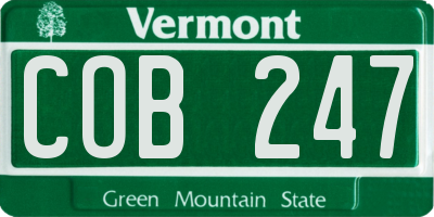 VT license plate COB247