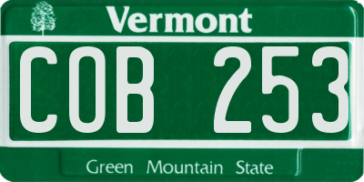 VT license plate COB253