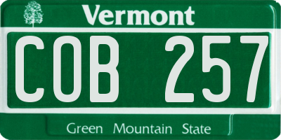 VT license plate COB257