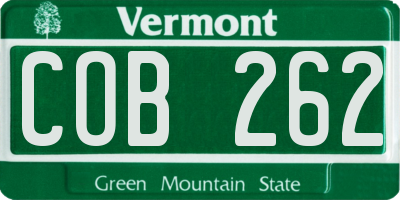 VT license plate COB262