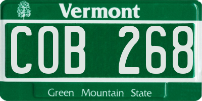 VT license plate COB268