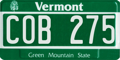 VT license plate COB275