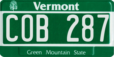 VT license plate COB287