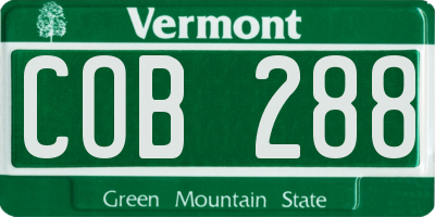 VT license plate COB288