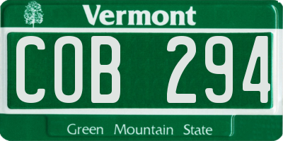 VT license plate COB294