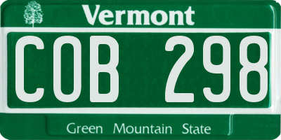 VT license plate COB298