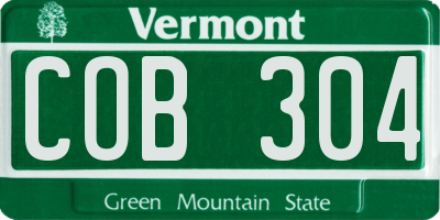 VT license plate COB304