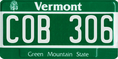 VT license plate COB306