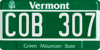 VT license plate COB307