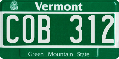 VT license plate COB312