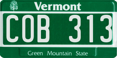 VT license plate COB313