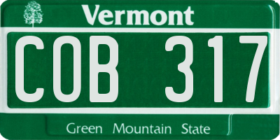 VT license plate COB317