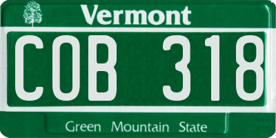 VT license plate COB318