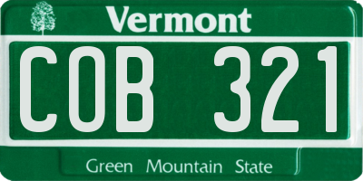 VT license plate COB321