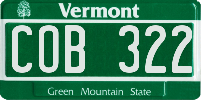 VT license plate COB322